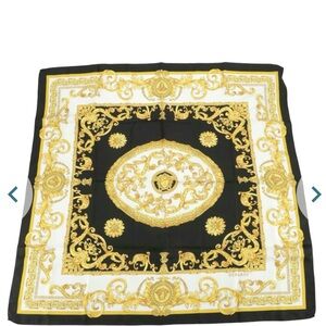 Versace Luxurious Black and Gold Scarf